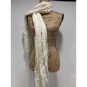 Cloud Nine Trades Of Hope Ivory Scarf With Fringe Lightweight Handcrafted